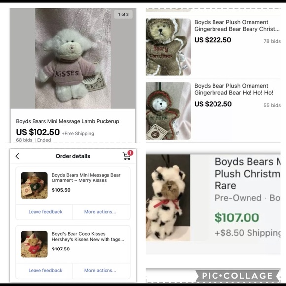 SALE! HUGE LOT! MUST READ!! Retired Lot of 40 Boyd’s Bears Plush Mini Bears - Picture 9 of 10